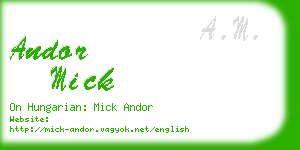 andor mick business card